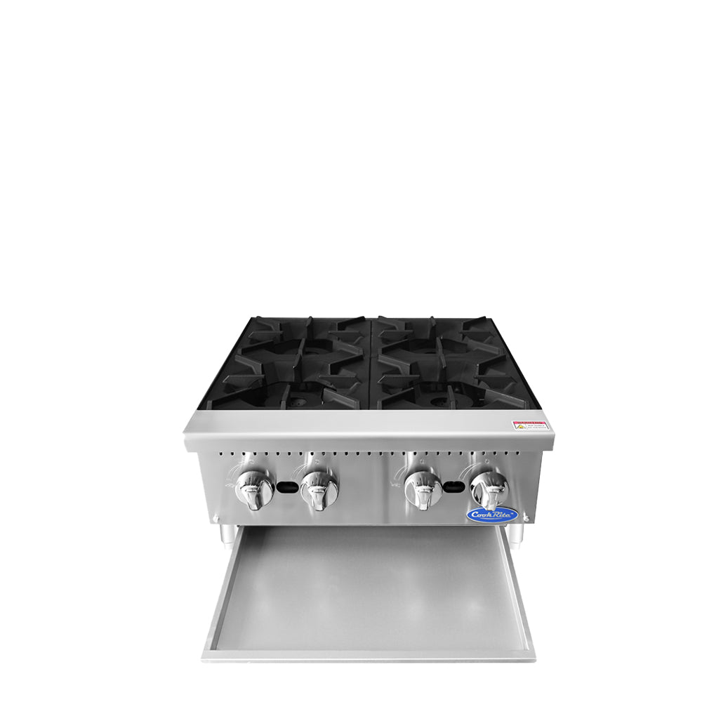 (PP) Estufa Industrial de Sobremesa a Gas de 4 Quemadores 60cm, 128,000 BTU – Acero Inoxidable Atosa ATHP-24-4