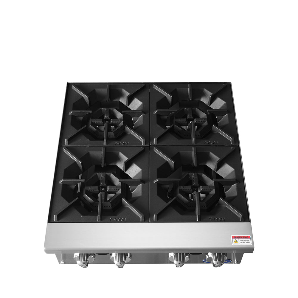 (PP) Estufa Industrial de Sobremesa a Gas de 4 Quemadores 60cm, 128,000 BTU – Acero Inoxidable Atosa ATHP-24-4