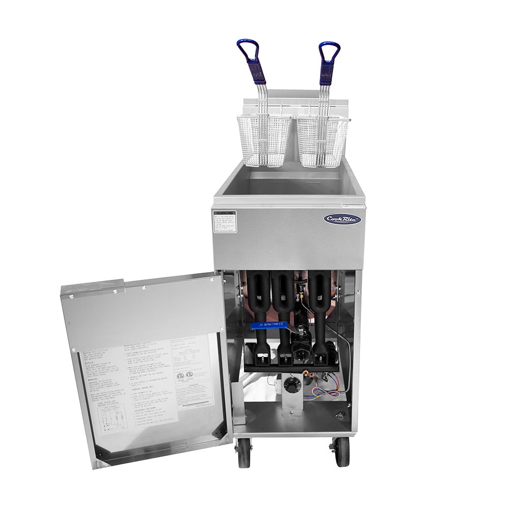 (PP) Freidora Industrial a Gas de 40LB/26L, 102,000 BTU – Acero Inoxidable Atosa ATFS-40