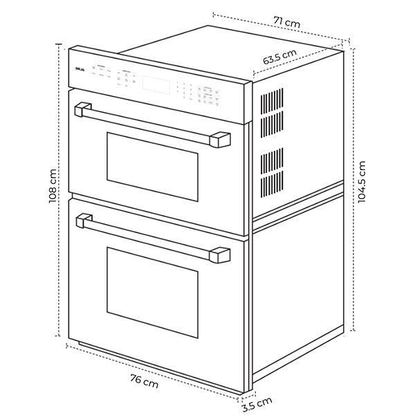 (POR PEDIDO) Torre Horno y Microondas Empotrable Drija ATLANTIC 76-B 76 cm – 42 L + 130 L True Convection