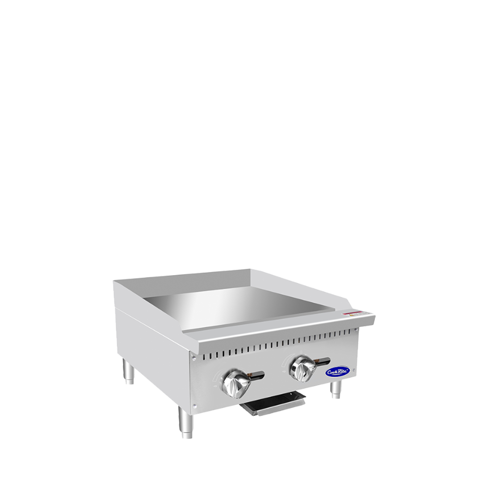 (PP) Plancha Industrial a Gas de 24"/60cm con Control Manual, 60,000 BTU – Acero Inoxidable Atosa ATMG-24