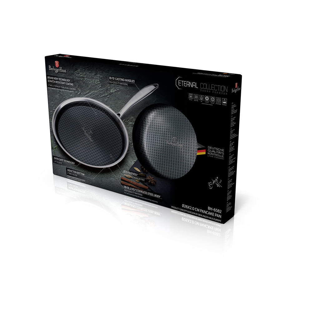 (LLEGANDO 16 DE ENERO) Sartén de Acero Inoxidable Pancake Pan 26cm Eternal Collection Berlinger Haus BH-8506N
