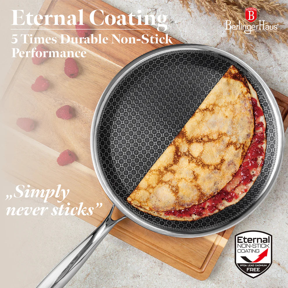 (LLEGANDO 16 DE ENERO) Sartén de Acero Inoxidable Pancake Pan 26cm Eternal Collection Berlinger Haus BH-8506N