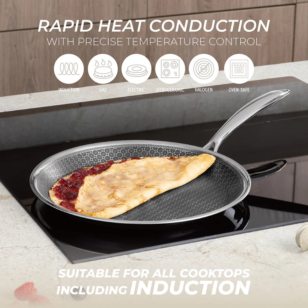 (LLEGANDO 16 DE ENERO) Sartén de Acero Inoxidable Pancake Pan 26cm Eternal Collection Berlinger Haus BH-8506N