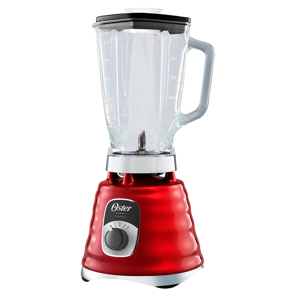 Licuadora Clásica Vaso de Vidrio 1.25L 1000W 3 Velocidades Rojo Oster BLST4126R