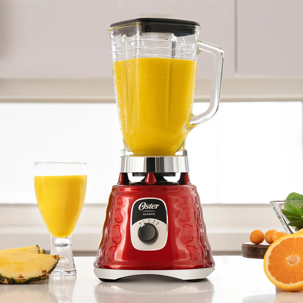 Licuadora Clásica Vaso de Vidrio 1.25L 1000W 3 Velocidades Rojo Oster BLST4126R