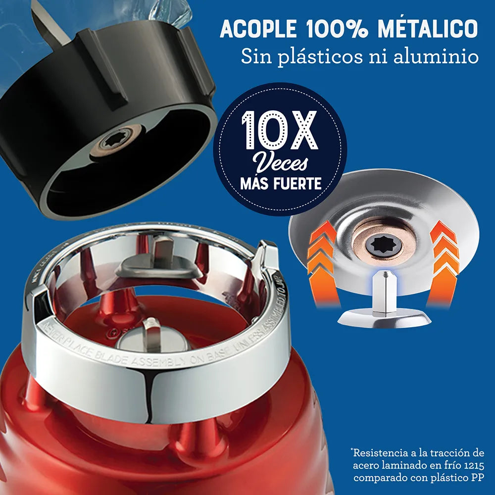 Licuadora Clásica Vaso de Vidrio 1.25L 1000W 3 Velocidades Rojo Oster BLST4126R