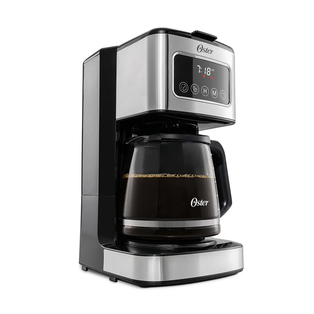 Cafetera Programable de 12 Tazas Pantalla Táctil Negro Acero Inoxidable Oster BVSTDC4403