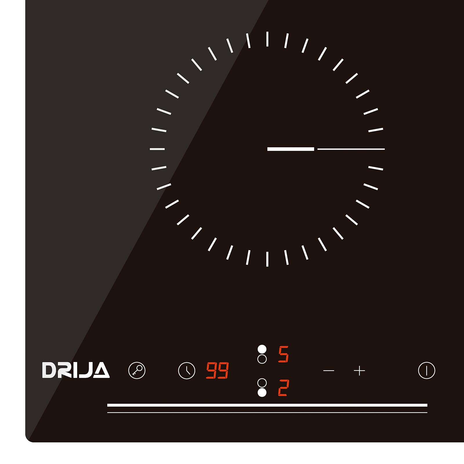 Estufa Empotrable Eléctrico Vitrocerámica Negra 2 Quemadores Berlin 30 Drija