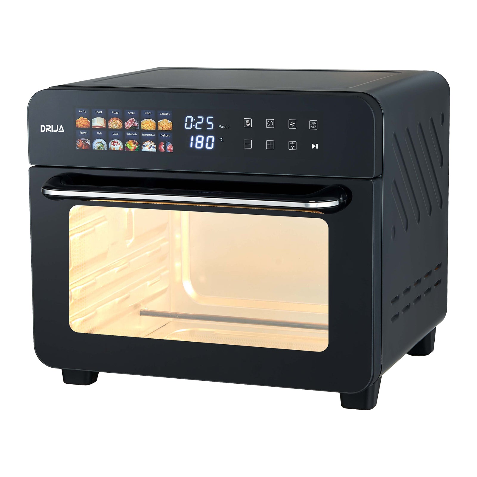 Horno Eléctrico con Freidora de Aire 12 en 1 25L 1440W Bruschetta 25L-B Drija