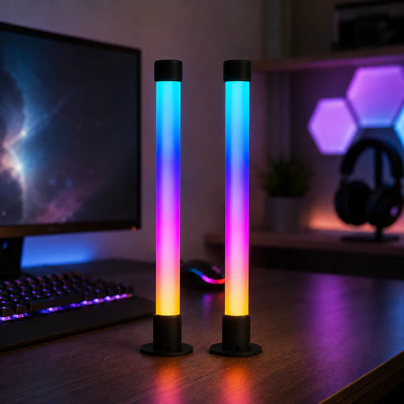 Lámparas LED Inteligente RGB De 12W 800 Lúmenes (2 Unds). Barra De Luz Con Bluetooth Y Sincronización Con Música. Control App Y Remoto (32Cm) CL342-DI-374-BKRGB-Z