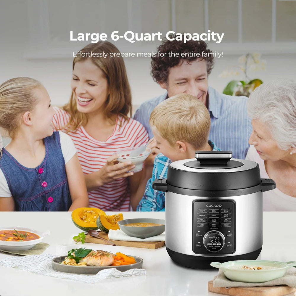 Multi Olla de Presión Eléctrica Cuckoo CMC-ZSN601F 6 Qt | Olla Multifuncional 8 en 1 Coreana