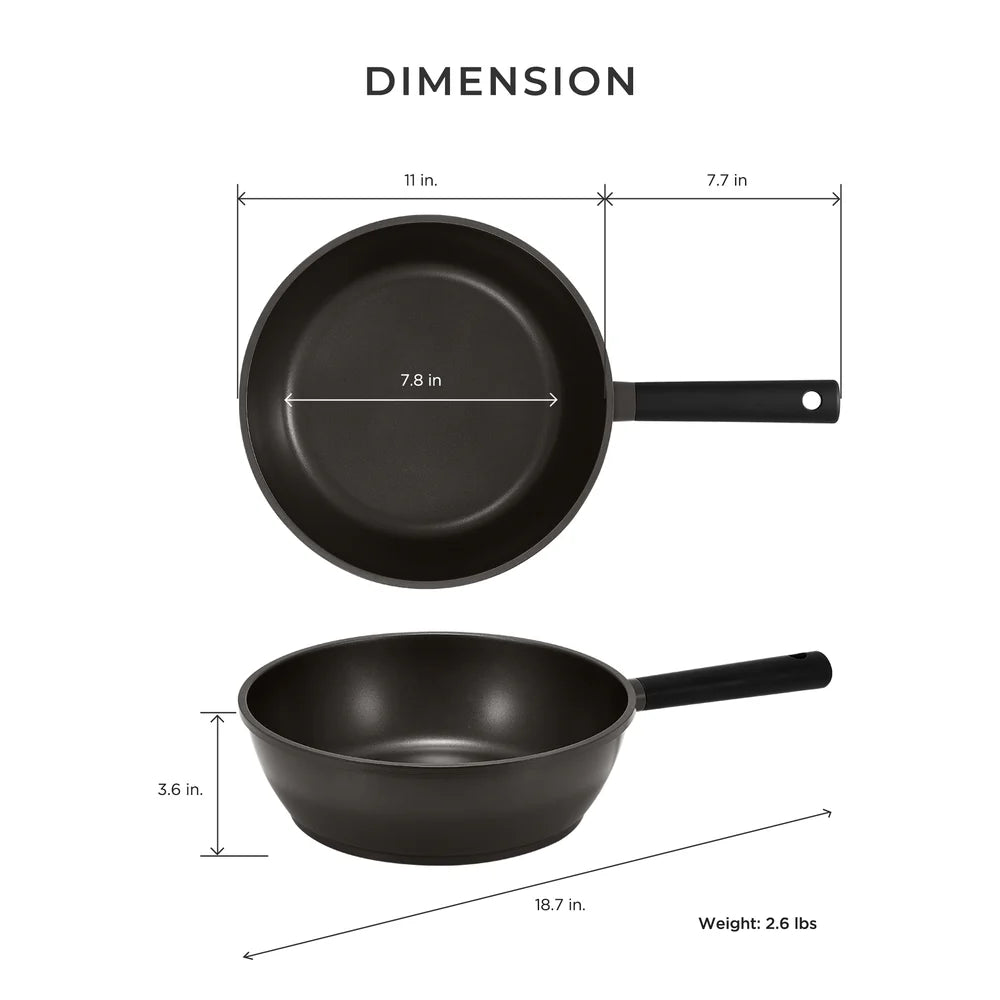 Wok de Cerámica Cuckoo Kyndell COP-B2810HGB 28 cm | Sartén Wok Antiadherente Premium de Inducción