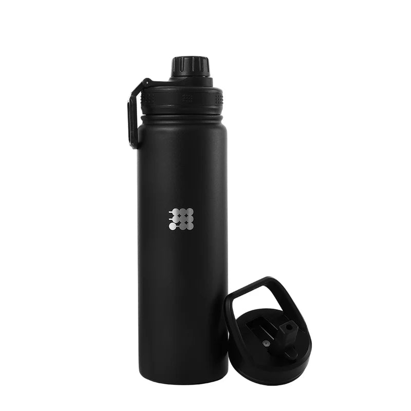 Termo Cubitt Hydro Bottle CTHB24-1 24 oz / 709 ml – Acero Inoxidable, Doble Pared, 2 Tapas, Negro