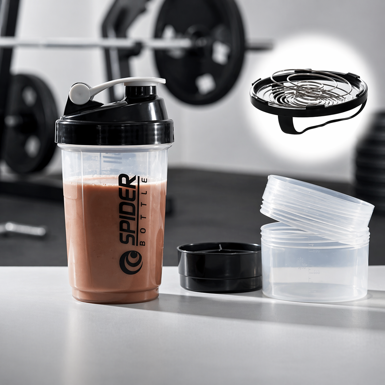 Botella Plástica para Gym Suplementos PR-186-BLACK