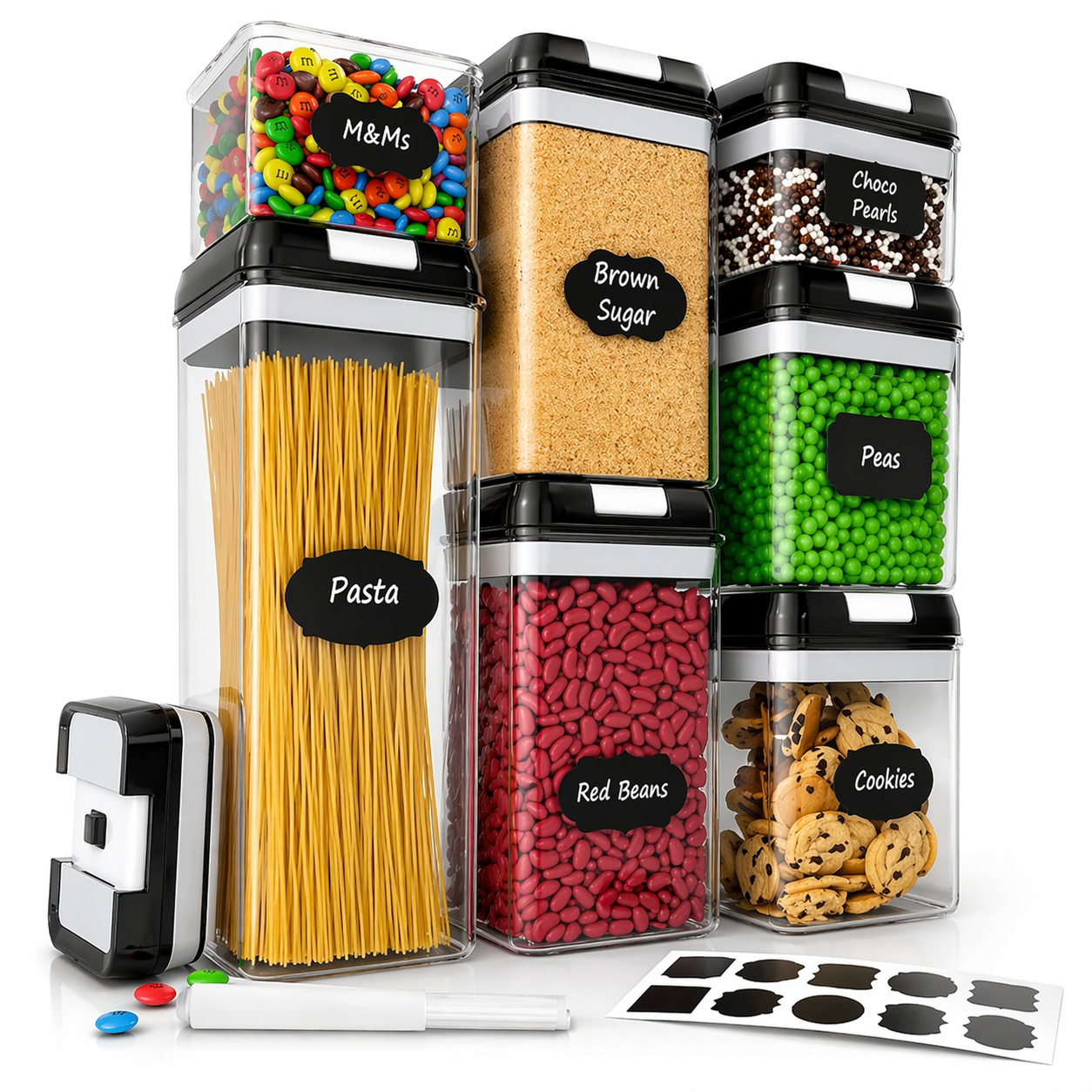 (LLEGANDO 5 DE MAYO) Set 7 Envases Plástico con Tapa FSK10915