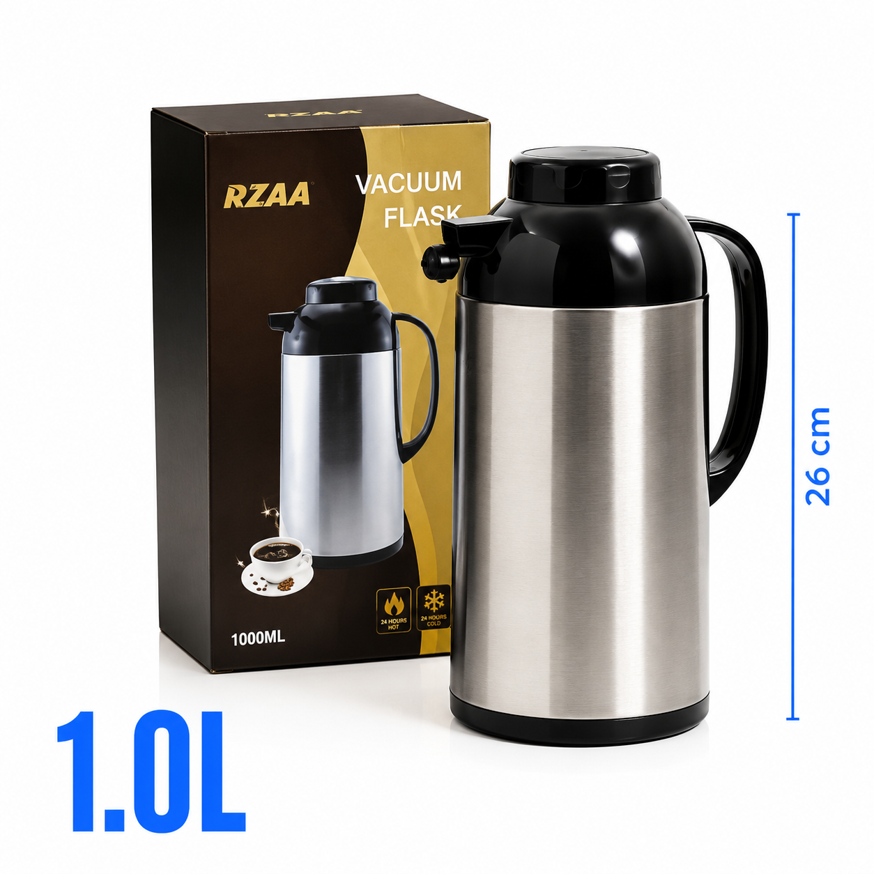 (LLEGANDO 3 DE JULIO) Termo de Acero Inoxidable 1.0L | Conserva Bebidas Calientes y Frías hasta por 24 Horas 2855C