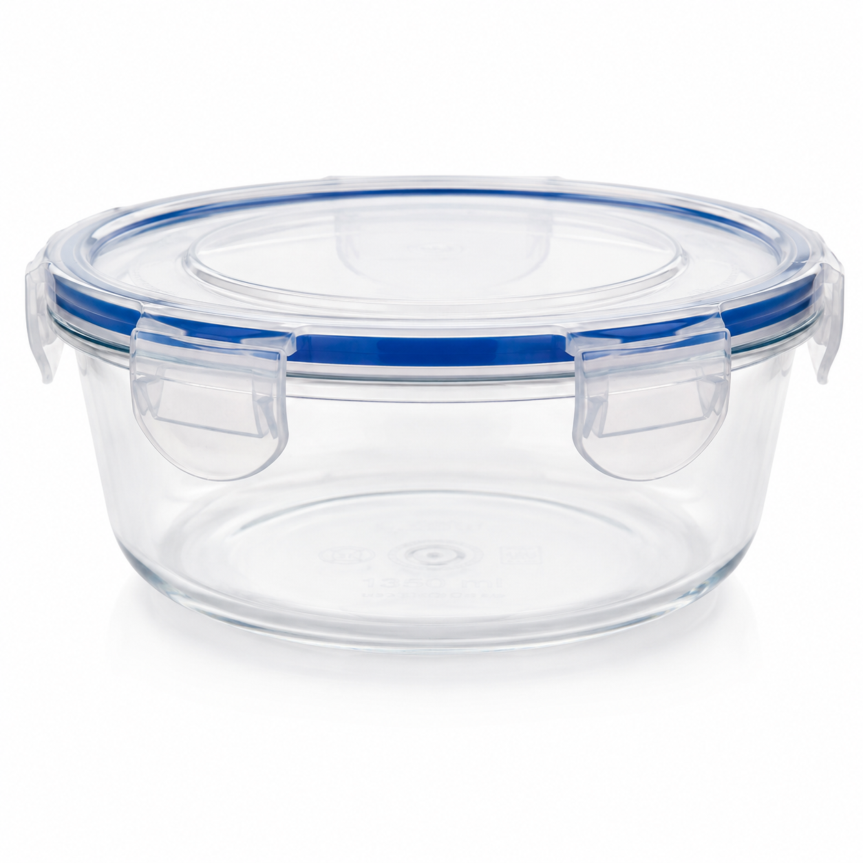 (LLEGANDO 7 DE AGOSTO) Recipiente Envase Hermético Redondo de Plástico 1350 ml | Contenedor para Alimentos con Tapa de Cierre Seguro | 18 × 8 cm | 30503