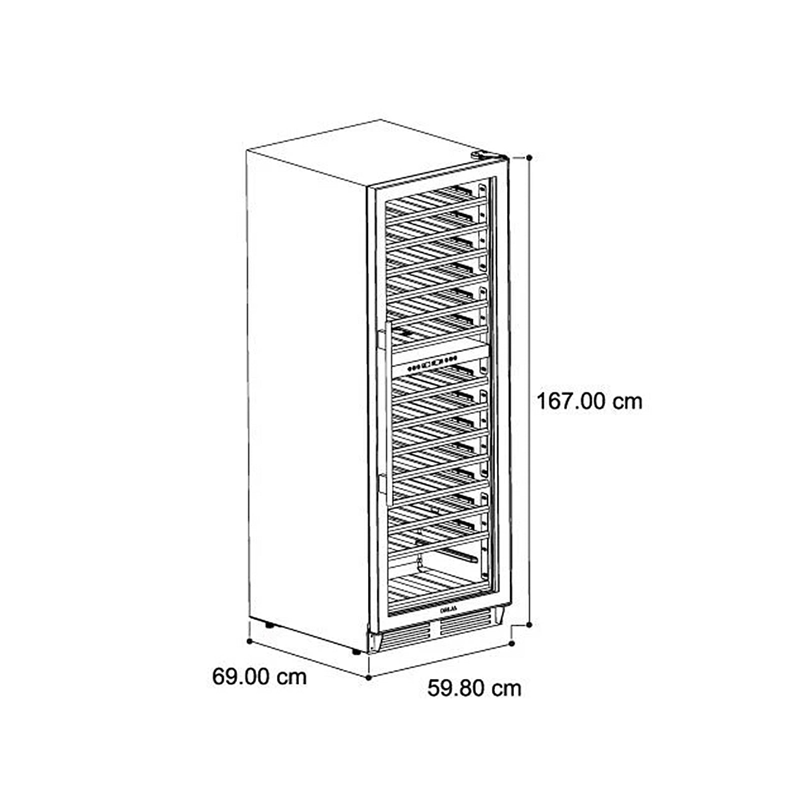 (POR PEDIDO) Vinera Empotrable 154 Botellas Chianti 154 Drija
