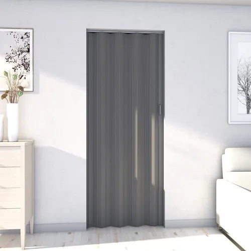 Puerta de PVC Plegable Tipo Acordeón 203x81cm Gris 136-1004