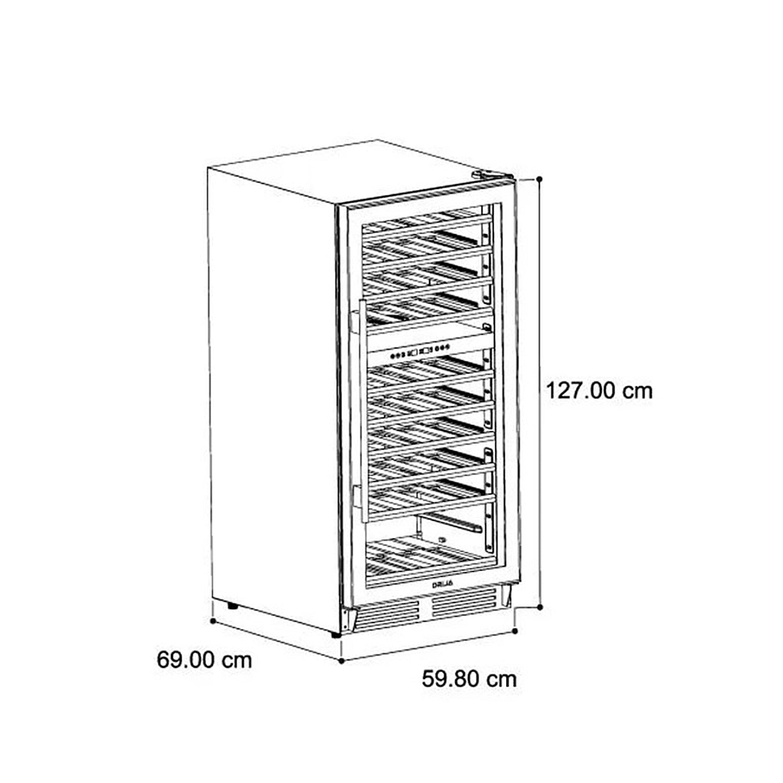 (POR PEDIDO) Vinera Empotrable 110 Botellas 309L Dolce 110 Drija