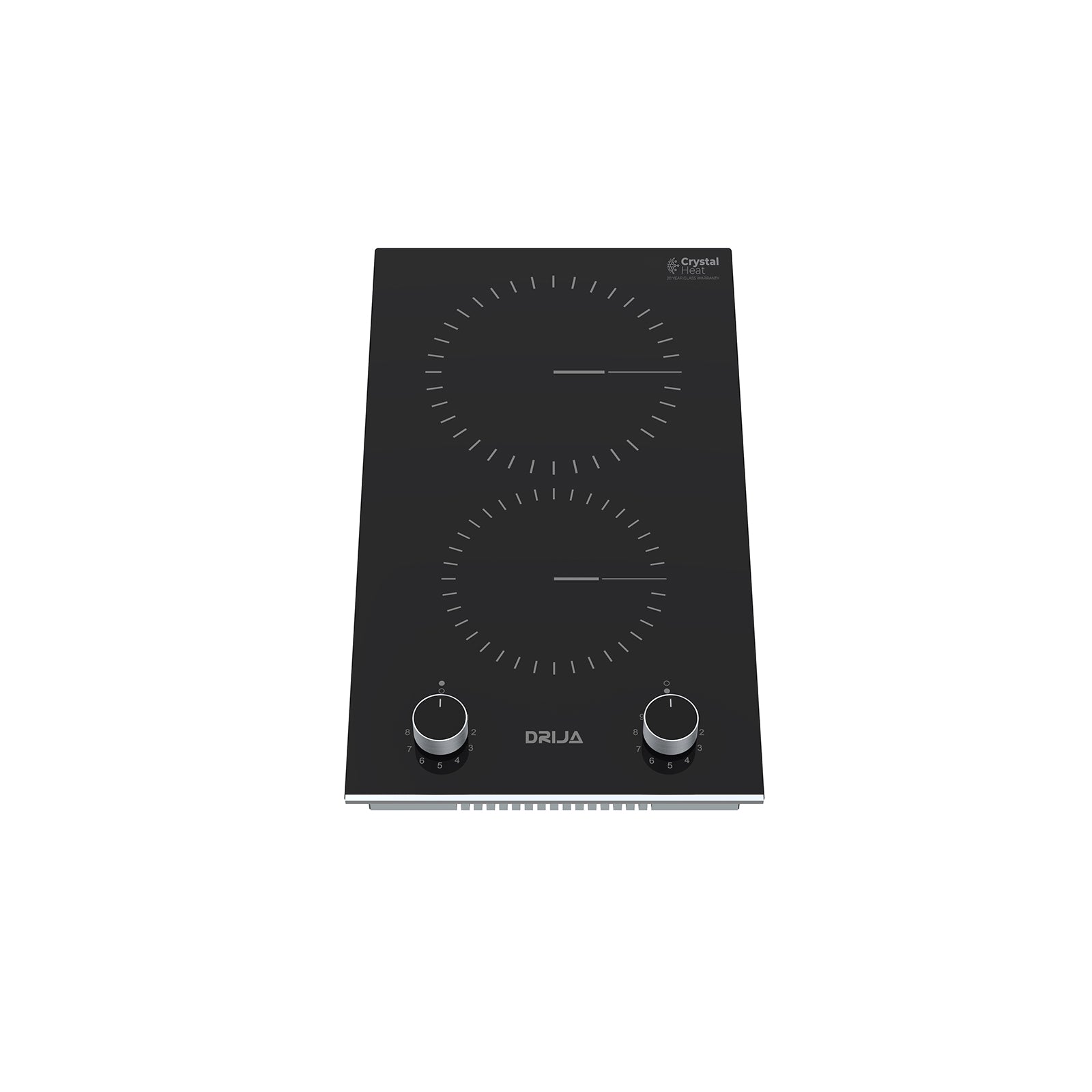 Estufa Empotrable Eléctrica Vitrocerámica Negra 2 Quemadores Bari 30-A Drija