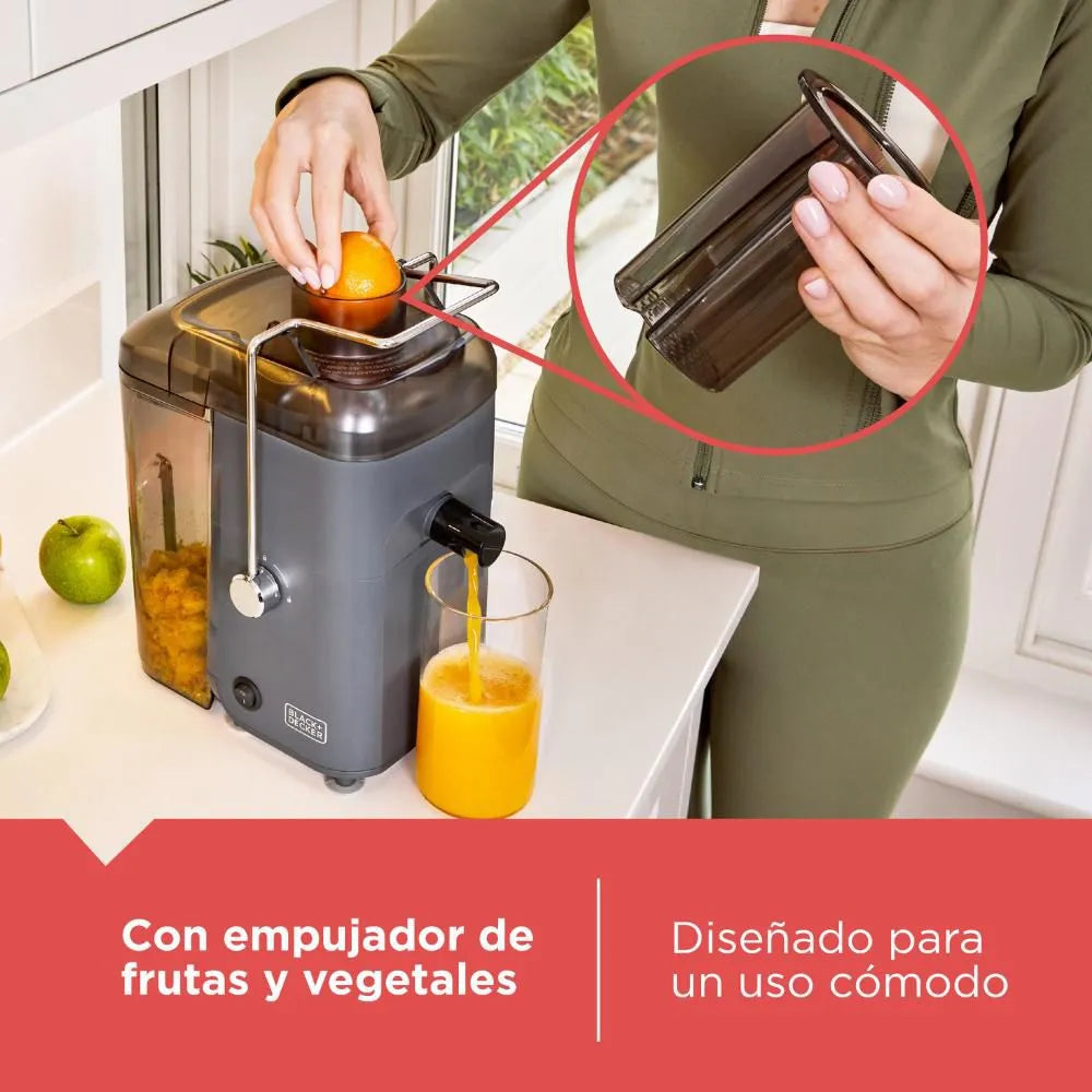 Exprimidor Extractor de Jugos y Vegetales Eléctrica 400W Black and Decker JE260-12BDLA