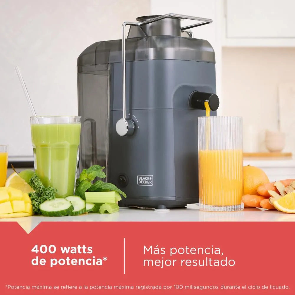 Exprimidor Extractor de Jugos y Vegetales Eléctrica 400W Black and Decker JE260-12BDLA
