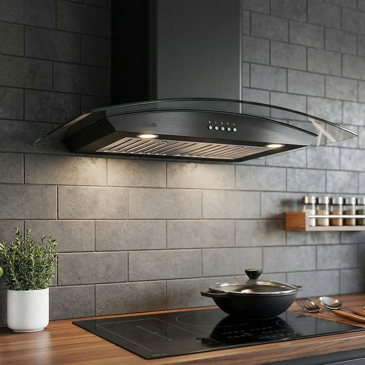 Extractor de Grasa Tipo Campana Negro Mate Galaxy 76 Black Drija
