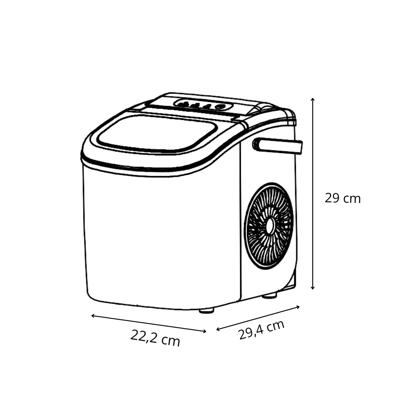 Máquina Fabricador de Hielo 12kg Negro Drija FH12-BLACK Máquina de Hielo.