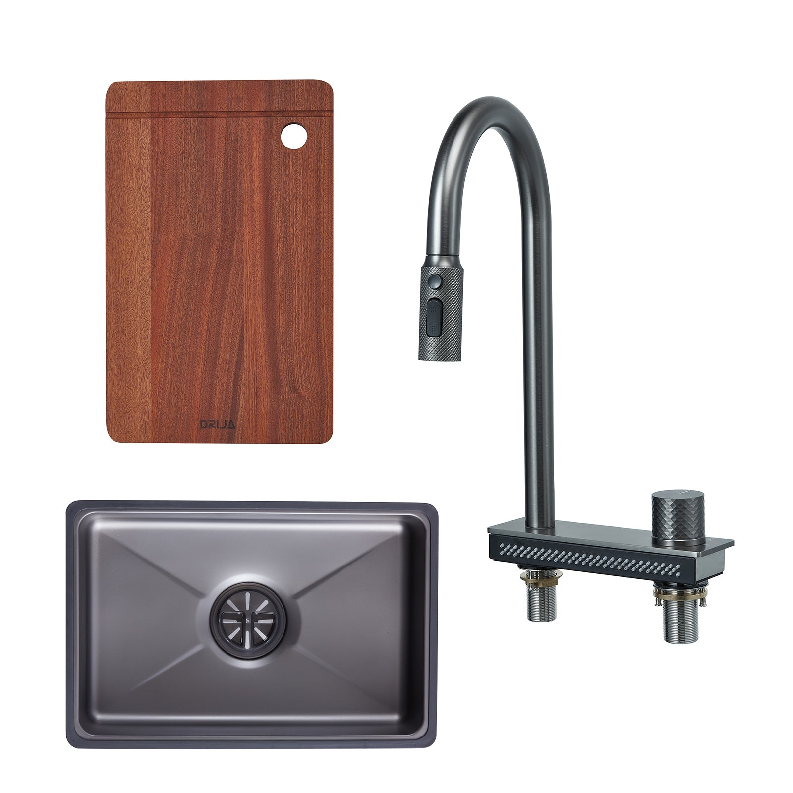 Fregador Multifuncional de Acero Inoxidable Satinado 304 Cirella 68 Drija