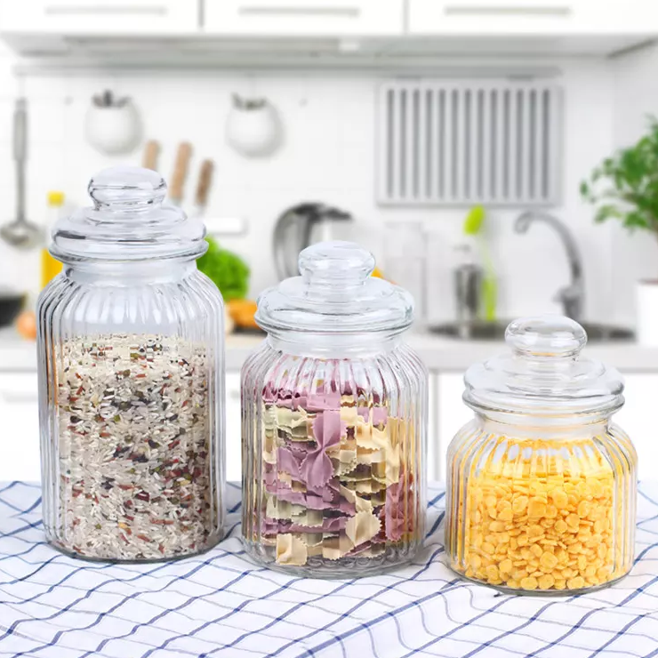 Envases con Tapa de Vidrio para Almacenar 2 Tamaños Disponibles