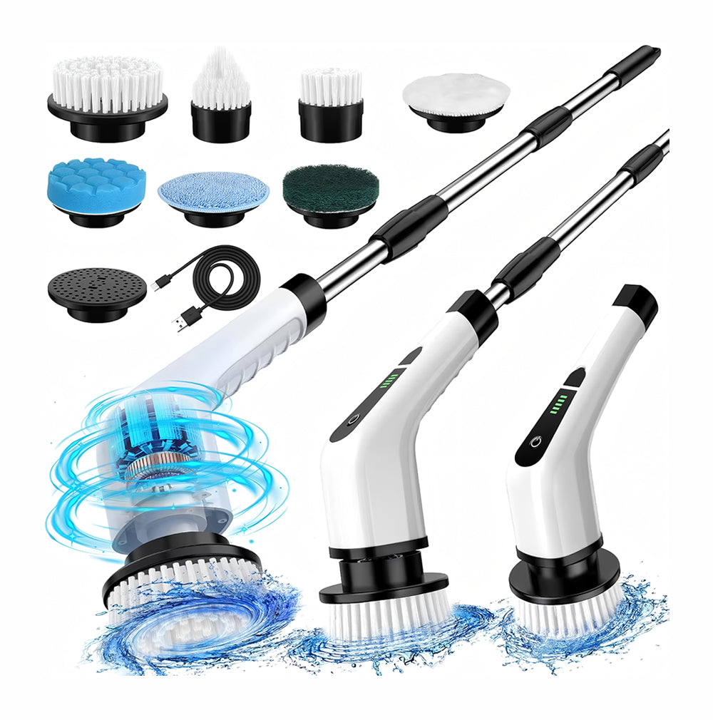 (LLEGANDO 16 DE ENERO) Cepillo Giratorio Eléctrico De Limpieza, Multiusos, Con 8 Cabezales Batería De Larga Duración 90 Minutos 87967