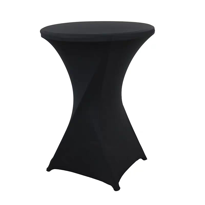 (LLEGANDO 3 DE JULIO) Mantel Elástico para Mesa Alta Coctelera 110x80cm | Forro Ajustable Negro para Eventos, Bodas y Fiestas AJ-17728