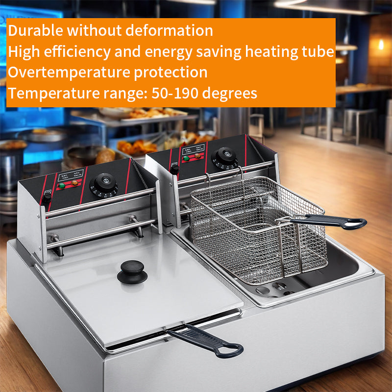 Freidora Eléctrica 10L+10L Homestar HS-CDF-1502