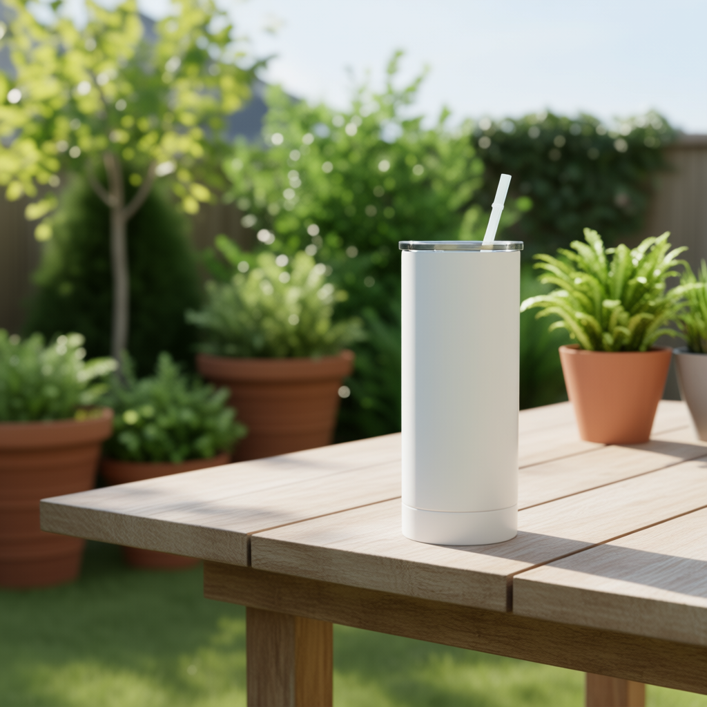 Termo de Agua con Carrizo de Metal Blanco SV-K551