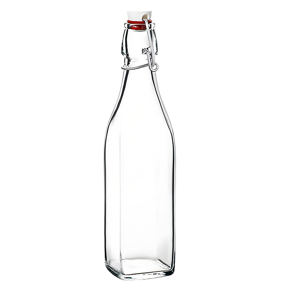 (LLEGANDO 20 DE DIC) Botella de Vidrio Cuadrado con Tapa Hermético 87929