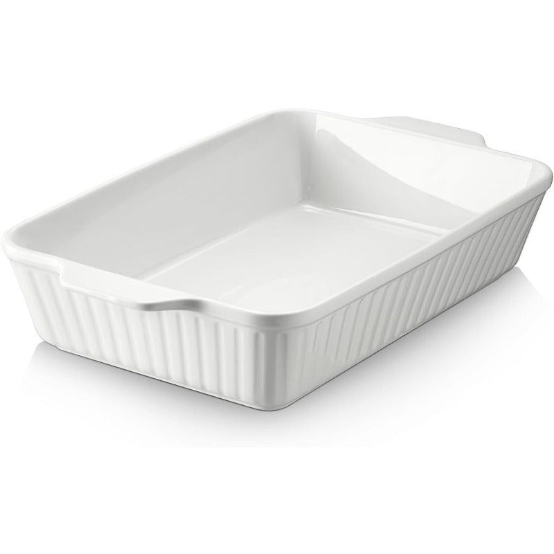 Bandeja Rectangular de Porcelana Blanca 32.5x20x6cm NS397298 Cerámica.