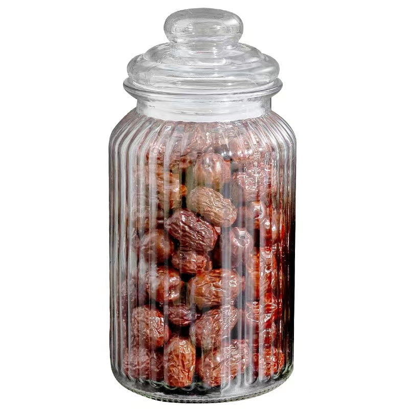 Envase con Tapa de Vidrio 1200ml 21x10.5cm 428836