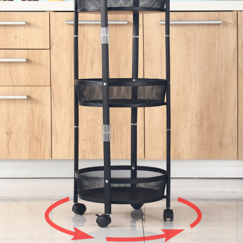 (LLEGANDO 27 DE MARZO) Organizador de Metal Negro para Cocina Multiuso con Rueditas 87cm LHC-9814