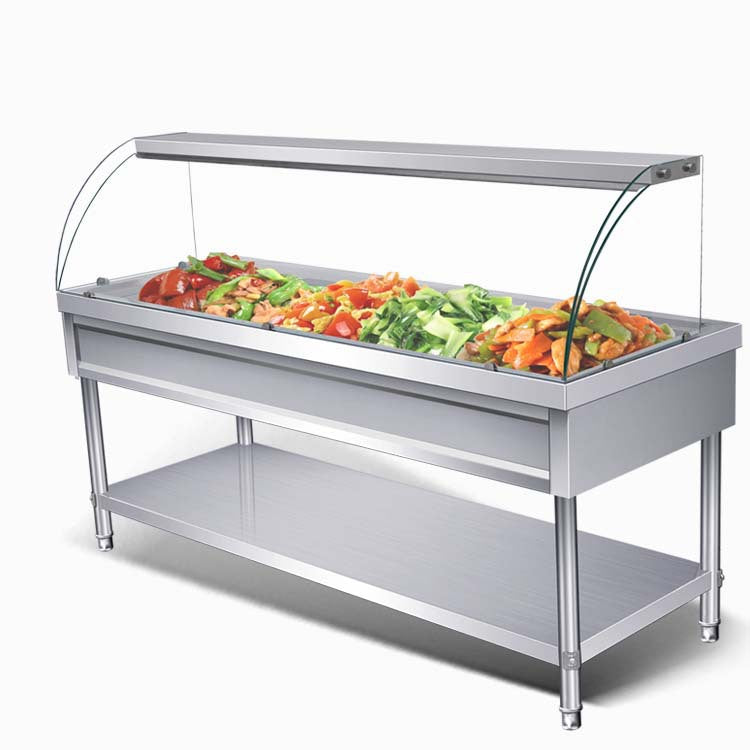 (LLEGANDO 30 DE MAYO) Baño María a Gas con Pedestal de 4 Bandejas 150cm Largo FS-4GBM
