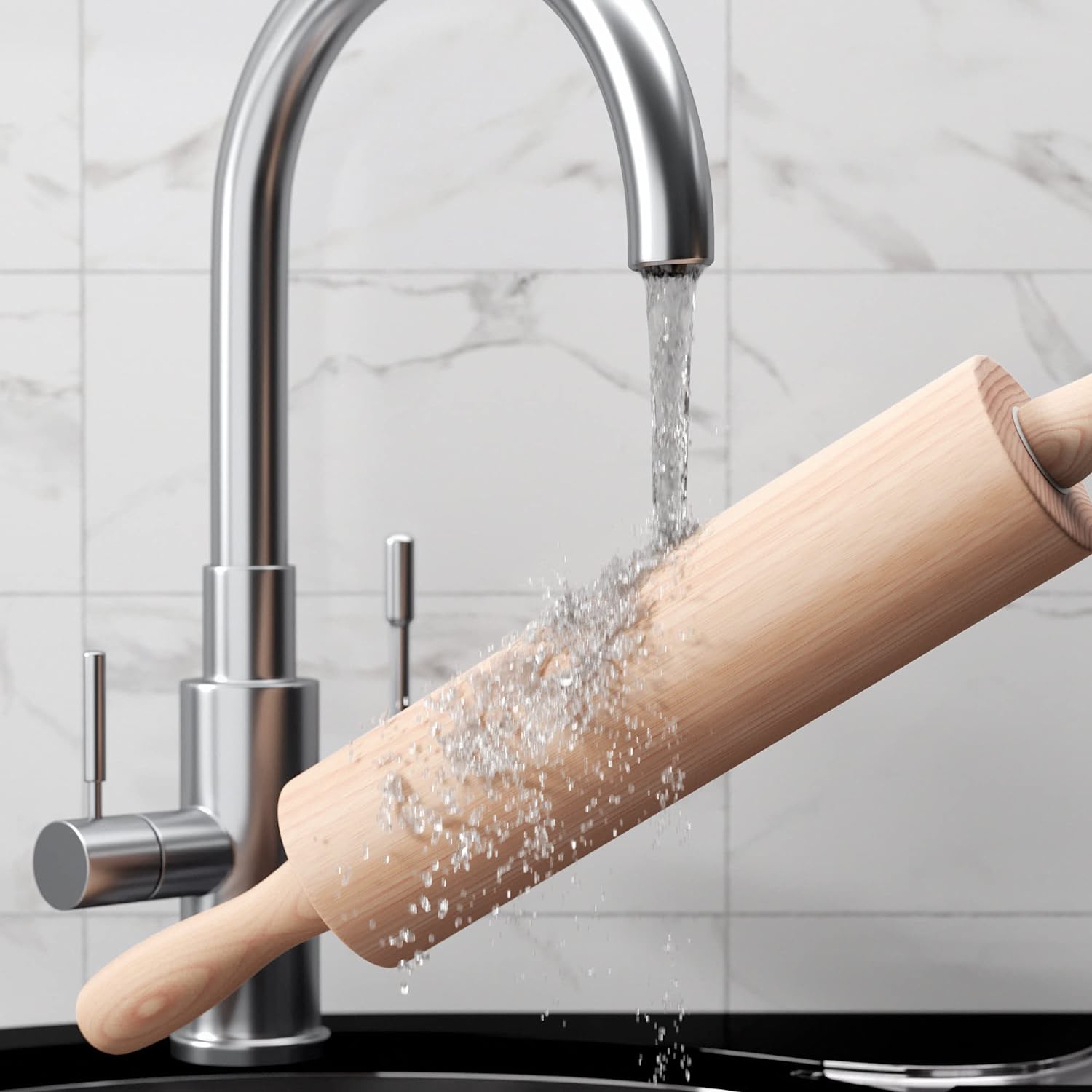 (LLEGANDO 27 DE MARZO) Rodillo para Masa de Repostería en Madera 40x8cm 50829 Amasar.