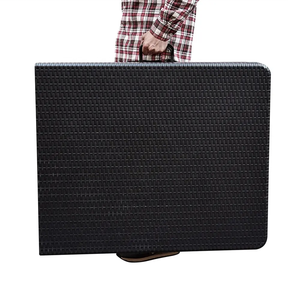 Mesa Plástica Plegable Negro 180x70x74cm 6 Pies UNT-0029