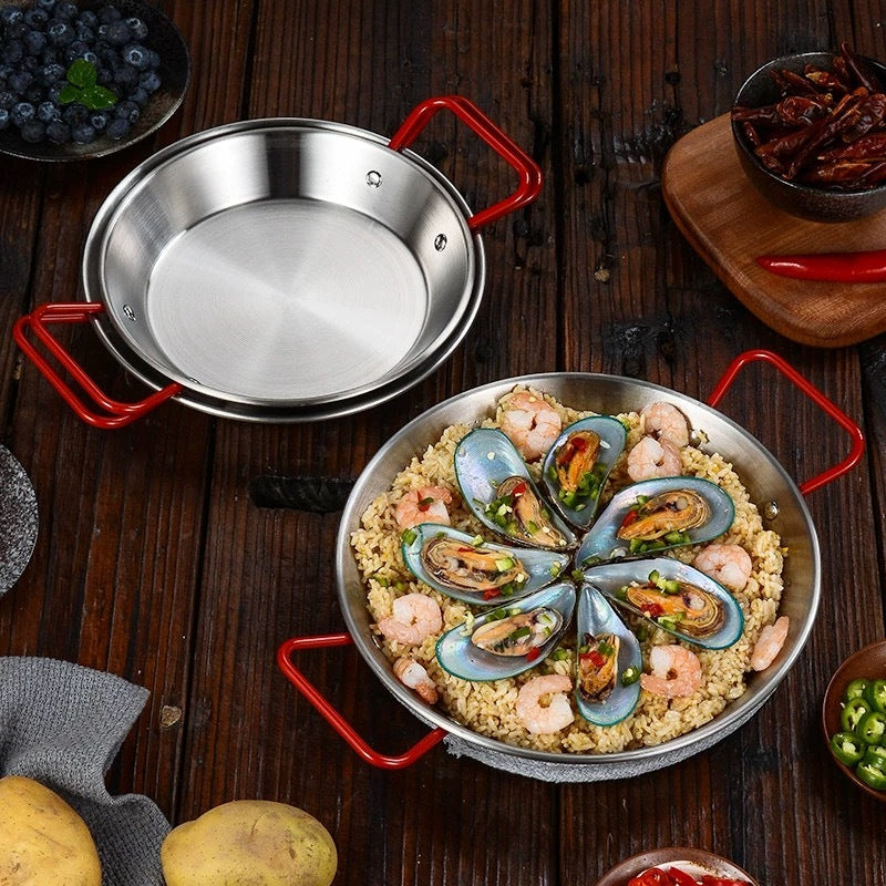 (LLEGANDO 30 DE SEPT) Sartén para Paella de Acero Inoxidable SS201 | 4 Tamaños Disponibles | 21cm 230101 | 25cm 230102 | 31.5cm 230103 | 35cm 230104