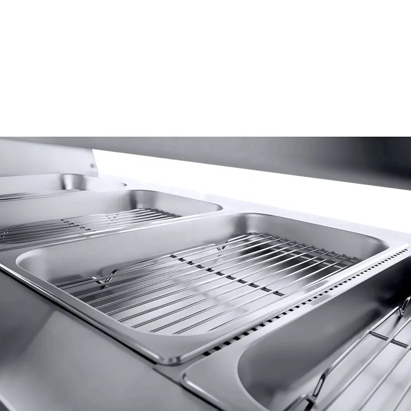 Vitrina Calentadora de 2 Niveles 8 Bandejas de Doble Apertura HW-4P