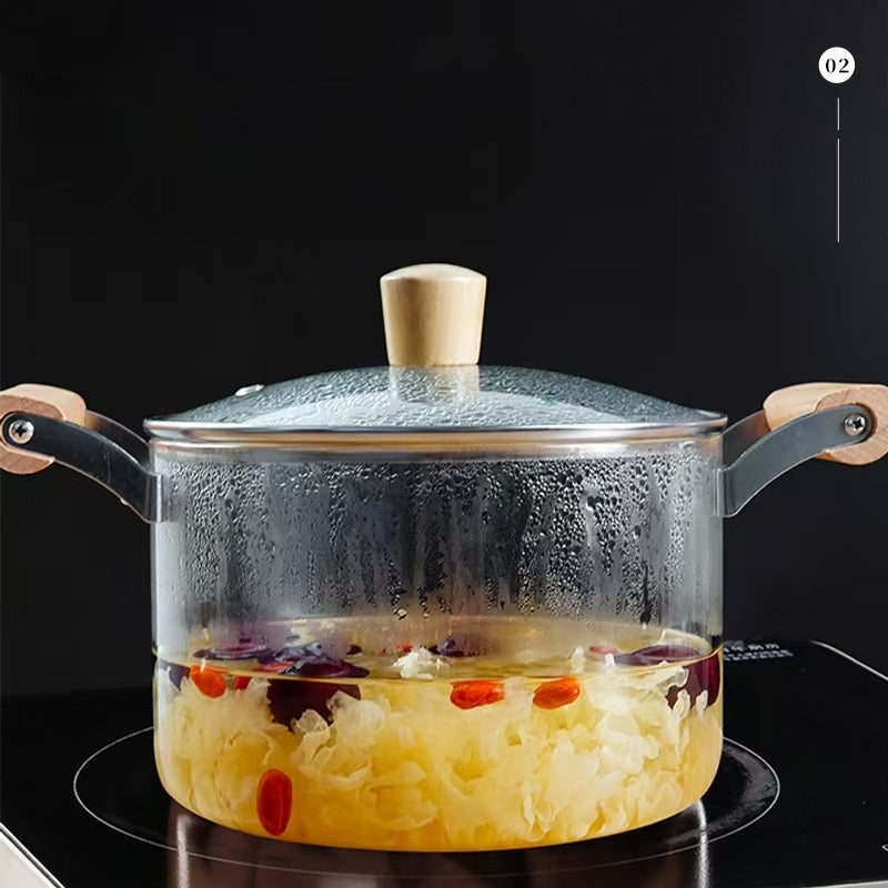 Olla de Vidrio con Tapa 2.5L Apto para Estufa – 713-39015