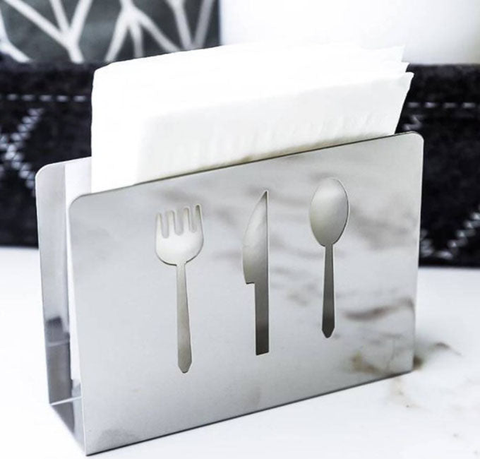 (LLEGANDO 15 DE JULIO) Servilletero de Acero Inoxidable para Mesa 121x85x32mm – Organizador para Servilletas 94001