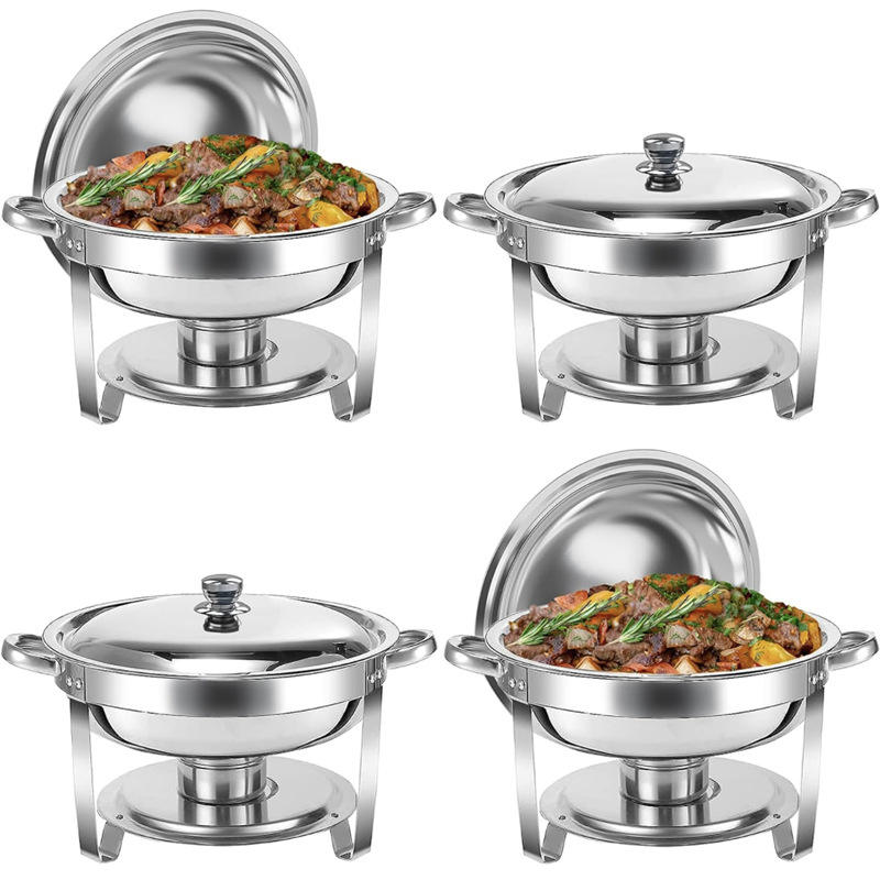 (LLEGANDO 20 DE DIC) Chafing Dish Redondo 4.5L en Acero Inoxidable NS416562 Buffet.
