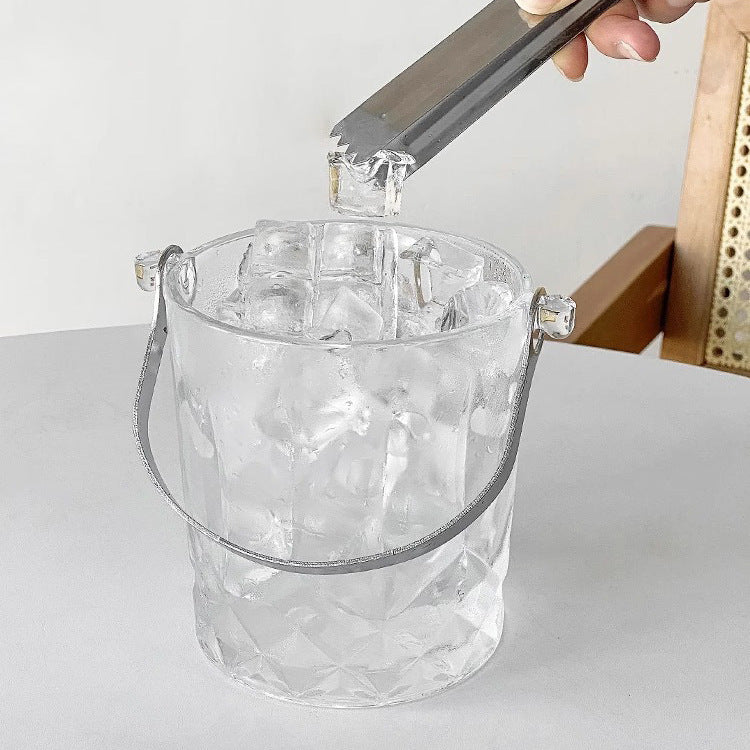 Cubitera Cubeta de Acrílico Transparente con Asa para Hielo | Balde para Hielo con Diseño Elegante | 41255