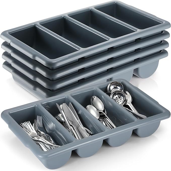 Organizador de Cubiertos Plástico de 4 Compartimentos 54x32x9cm FSK11341